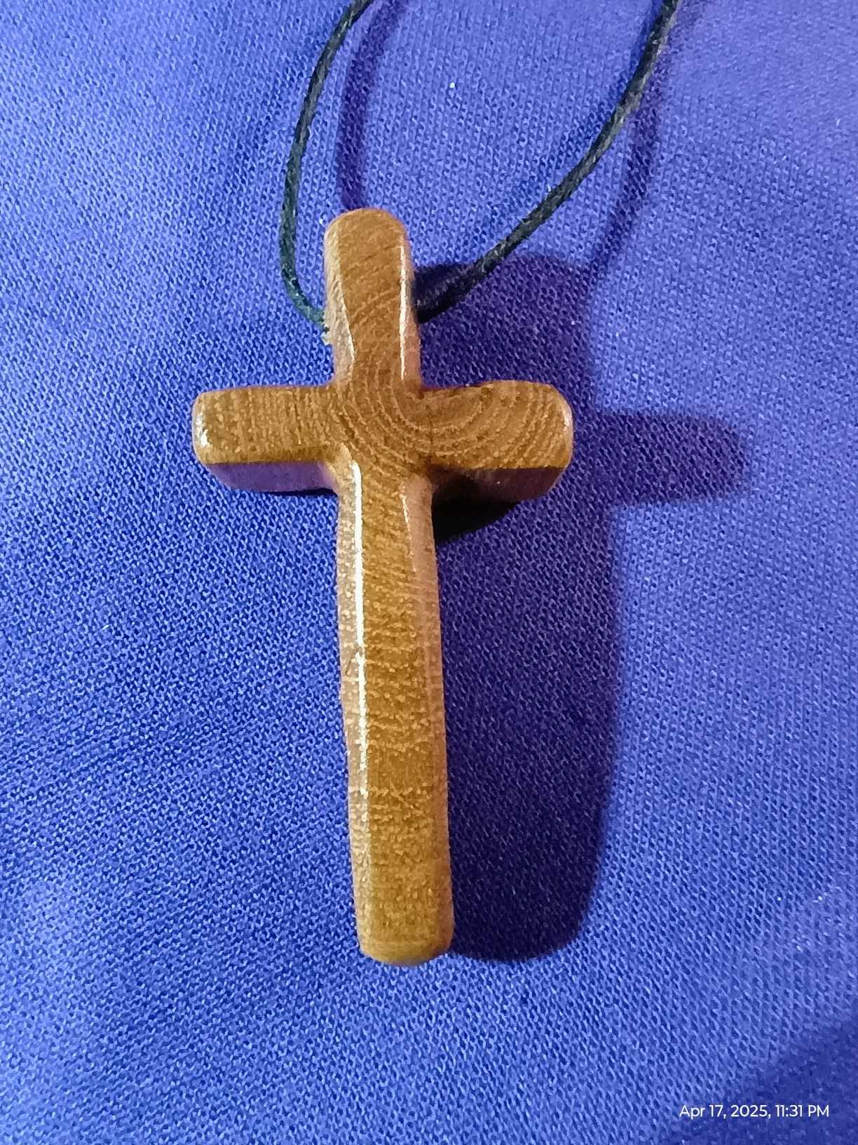 Cross Necklace with leather chain