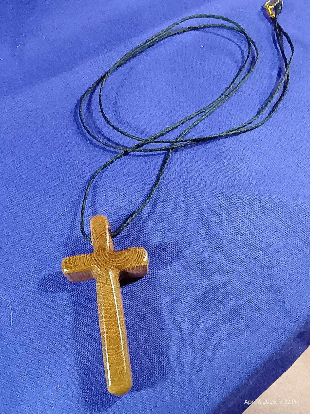 Cross Necklace with leather chain