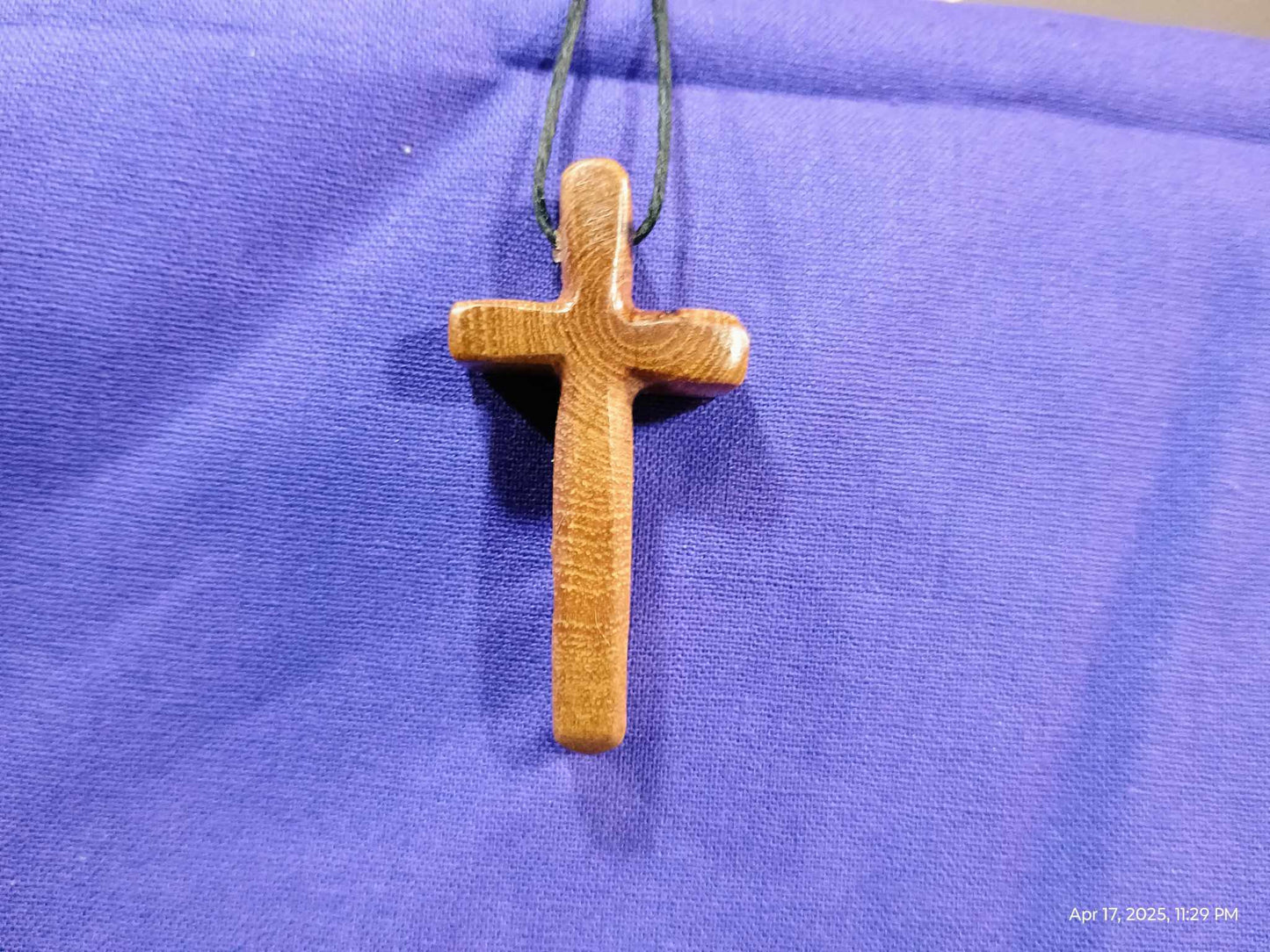 Cross Necklace with leather chain