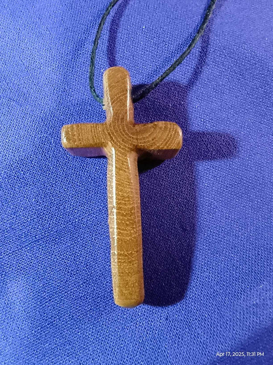 Cross Necklace with leather chain