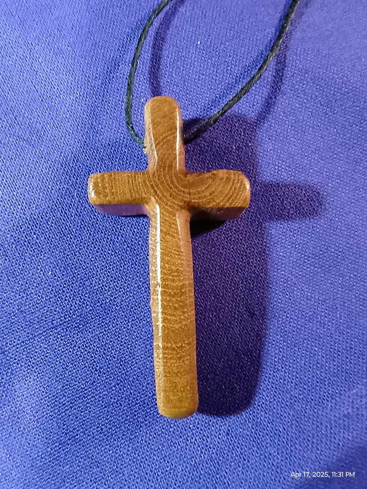 Cross Necklace with leather chain