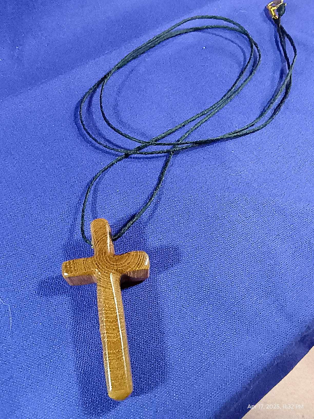 Cross Necklace with leather chain